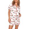 Valentine Dachshund Dog Print Pajama Set 1