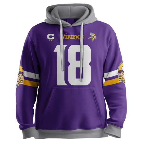 Vikings Captain 18 Jeffersun Football Unisex Hoodie 2