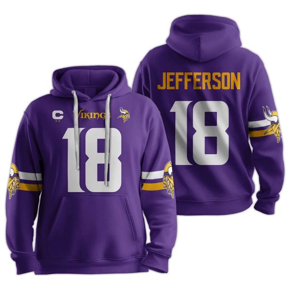 Vikings Captain Jeffersun 18 Football Unisex Hoodie 1