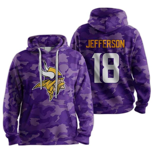 Vikings Jeffersun 18 Football Hoodie 1