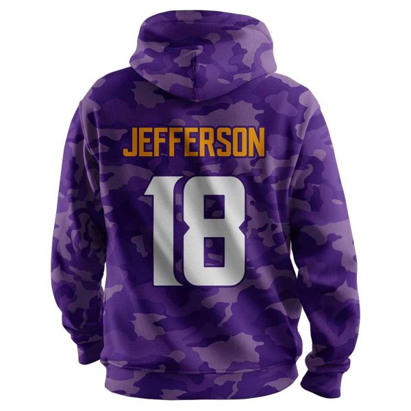 Vikings Jeffersun 18 Football Hoodie