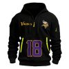 Vikings Jeffersun 18 Football Quarter Zip Hoodie 2