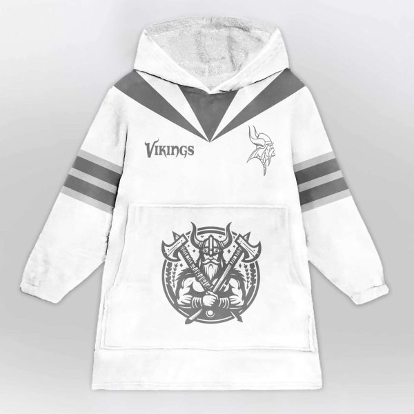 Vikings Winter Warrior Football Unisex Blanket Hoodie 1