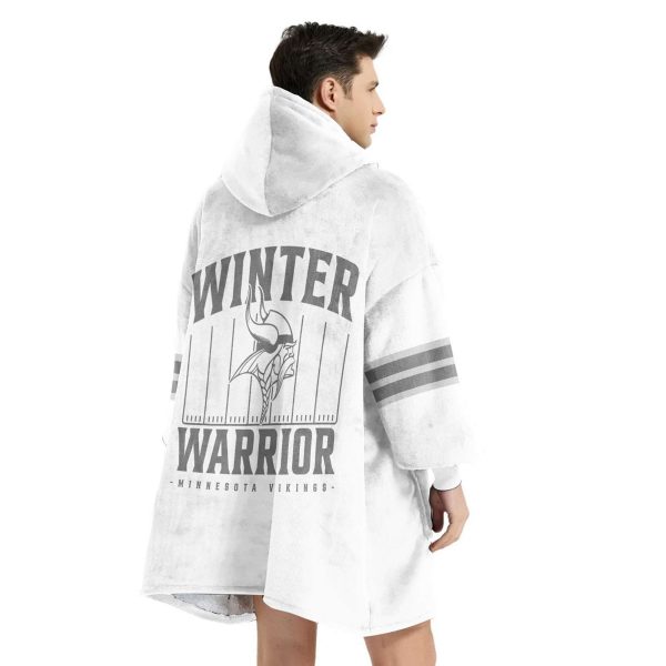 Vikings Winter Warrior Football Unisex Blanket Hoodie 4