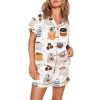 Vintage Coffee Time Art Print Pajama Set 1