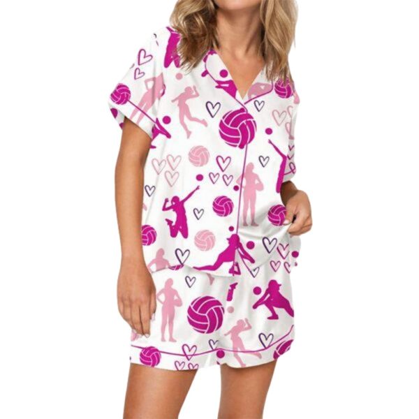 Volleyball Satin Pajama Set For Women