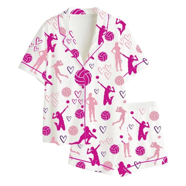 Volleyball Satin Pajama Set For Women