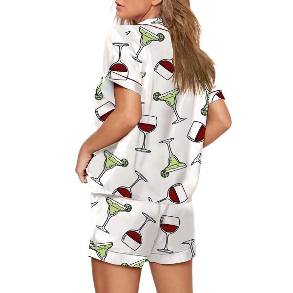 Wine Glass And Martini Print Pajama Set 2