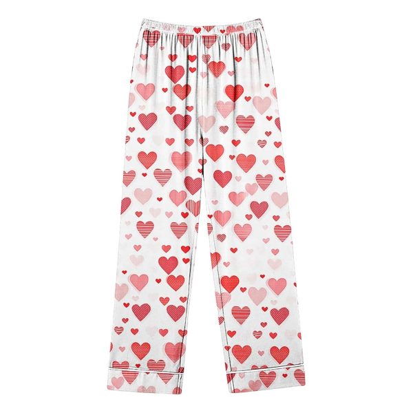 Women Heart Valentines Day Pajamas Set