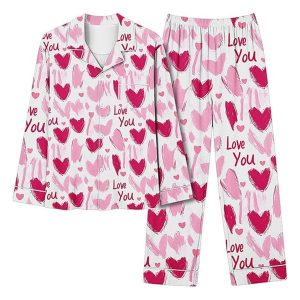 Women Love You Valentines Day Pajamas Set 1