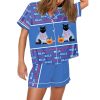 Womens Bills Football Cat Art Print Pajama Set