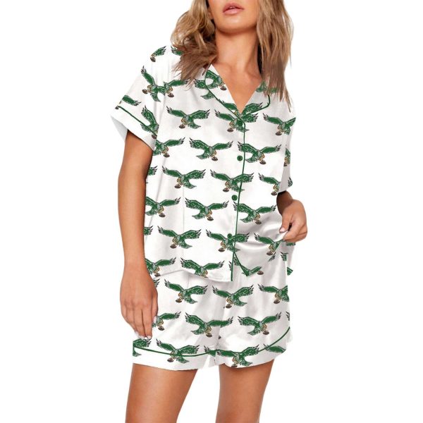 Womens Eagles Football Pajama Set 1