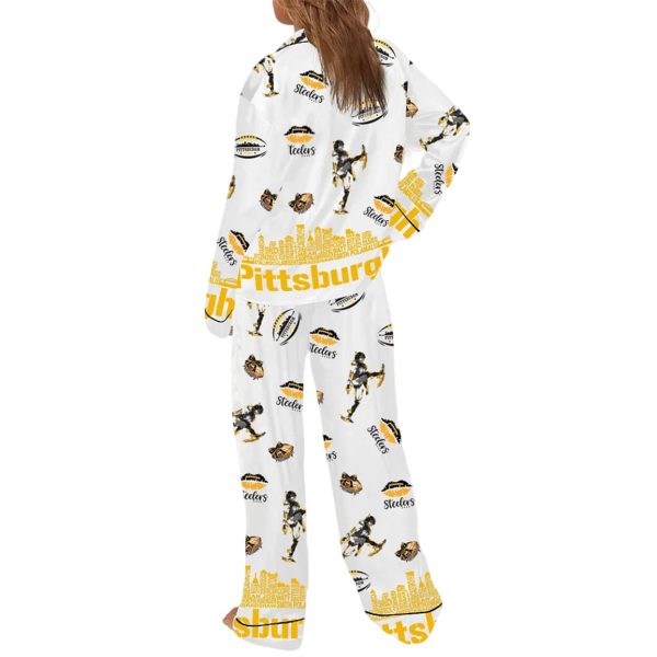 Womens Steelers Football Era Tour Art Print Pajama Set