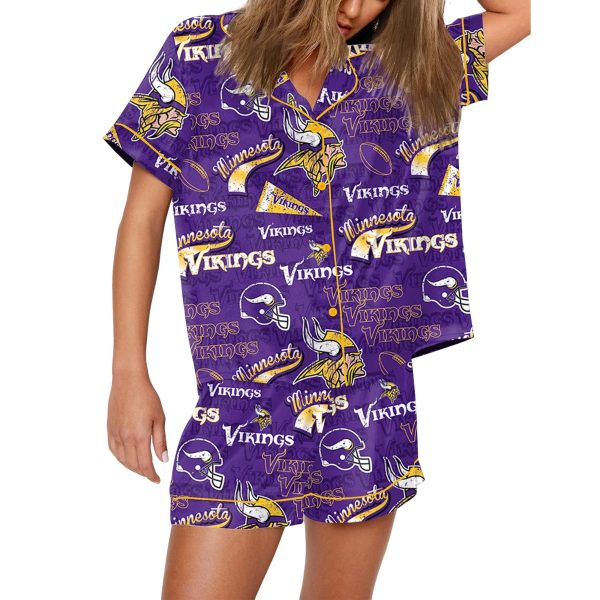 Womens Vikings Football Pajama Set