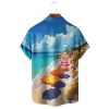 Beach Oil Painting Parasol Hawaiian Shirt