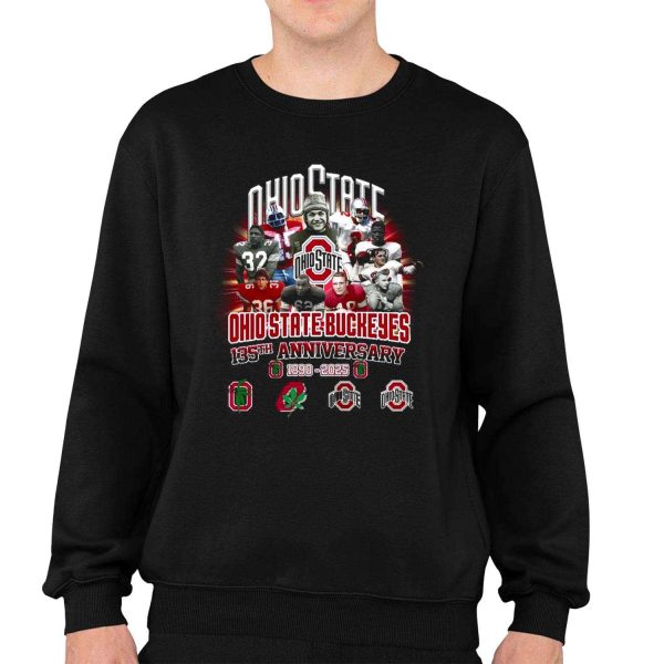 Buckeyes 135th Anniversary 1890 2025 Rose Bowl Champions Shirt