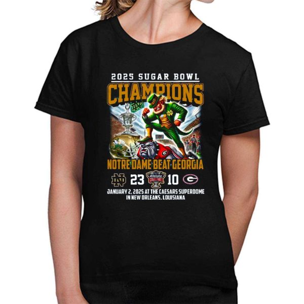 Fighting Irish 2025 Sugar Bowl Champions Beat Georgia Shirt