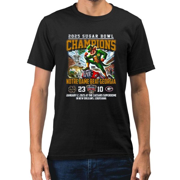 Fighting Irish 2025 Sugar Bowl Champions Beat Georgia Shirt