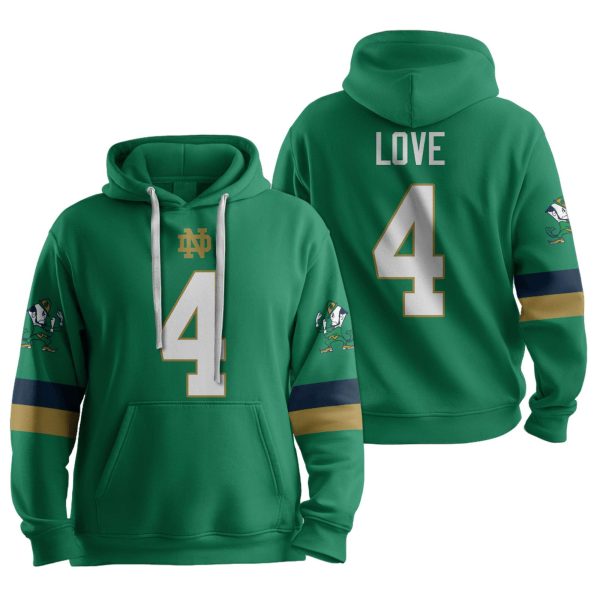 Fighting Irish Love 4 Football Unisex Hoodie 1