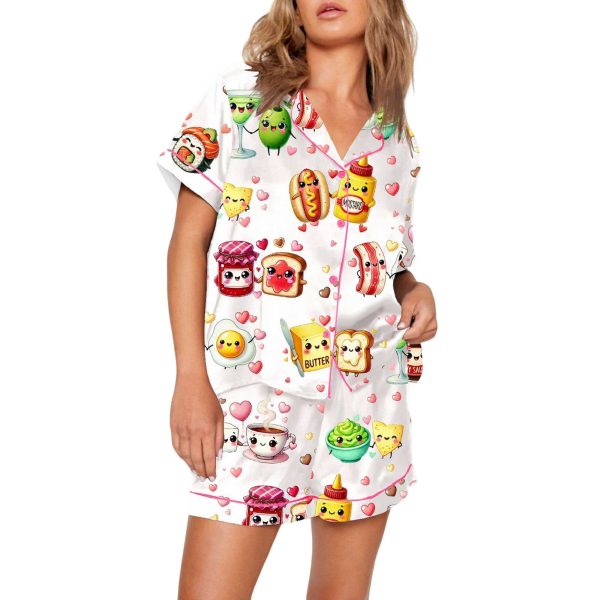 Food Pun Funny Valentine Pajama Set 1