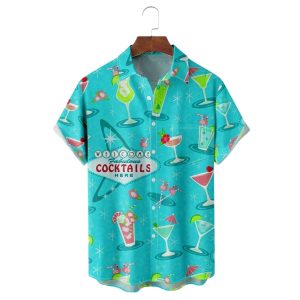 Geometric Cocktail Hawaiian Shirt