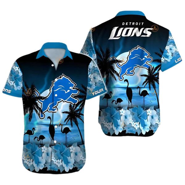 Lions Flamingo Coconut Tree Hawaiian Shirt