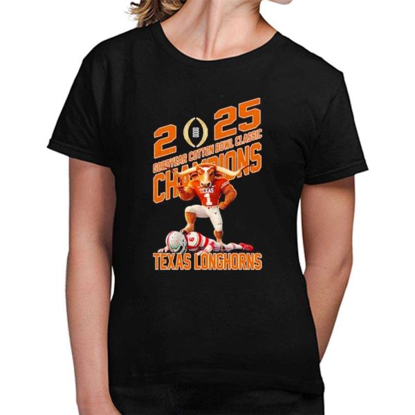 Longhorns Defeat Buckeyes Mascot Goodyear Cotton Bowl Classic Champions 2025 Shirt 3