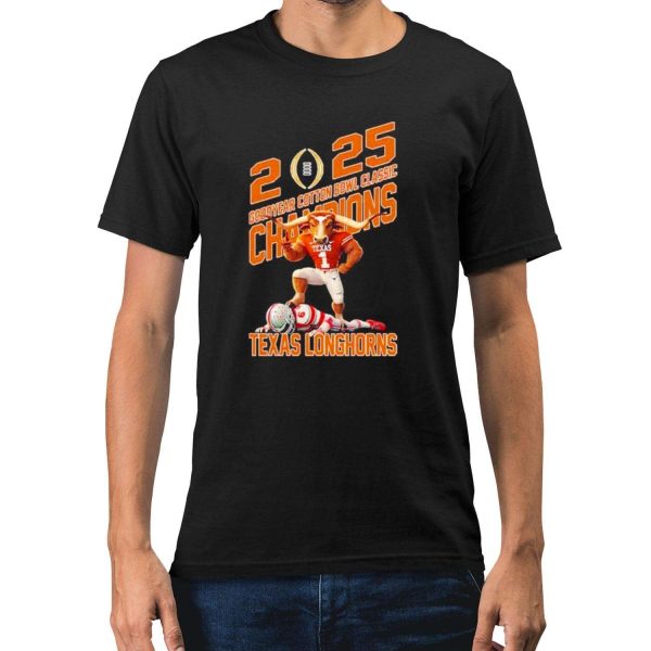 Longhorns Defeat Buckeyes Mascot Goodyear Cotton Bowl Classic Champions 2025 Shirt