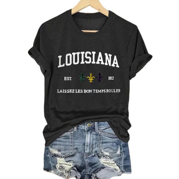 Louisiana Est 1812 Laissez Les Bon Temps Rouler Neck Shirt