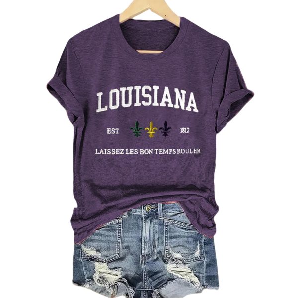 Louisiana Est 1812 Laissez Les Bon Temps Rouler Neck Shirt