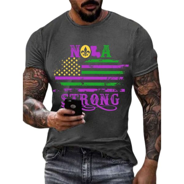 Mardi Gras Nola Strong Print Shirt 1