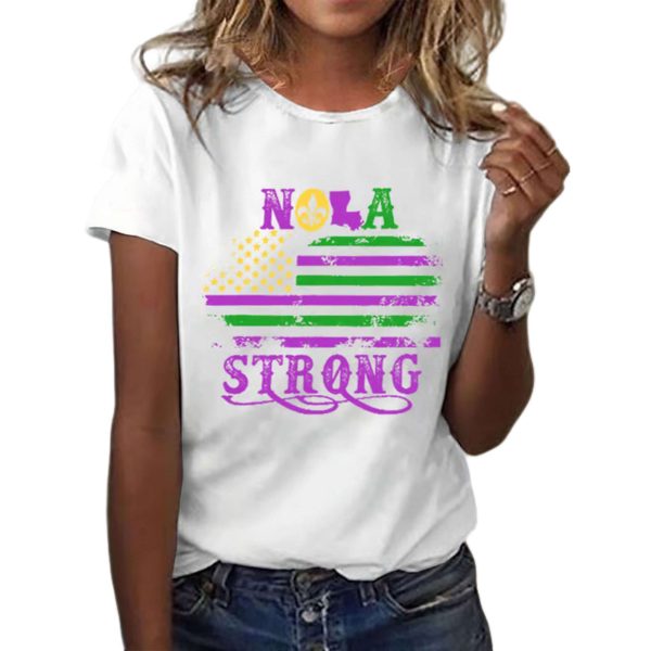 Mardi Gras Nola Strong Printed Shirt 1