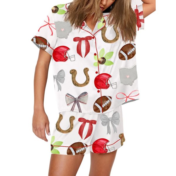 Ohio State Football Bows Print Pajama Set