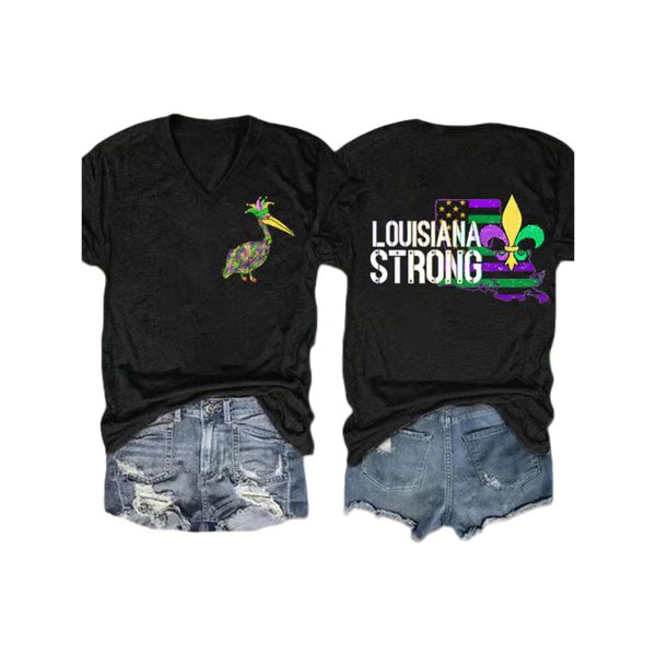 Pelican Crown And Louisiana Strong Fleur De Lis Shirt 1