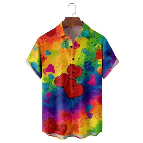 Valentines Day Love Rainbow Colors Hawaiian Shirt 1