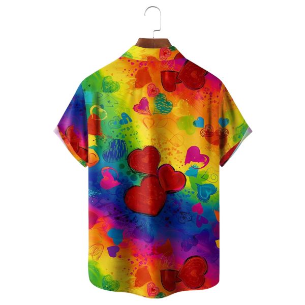 Valentines Day Love Rainbow Colors Hawaiian Shirt