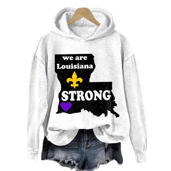 We Are Louisiana Strong Fleur De Lis Print Hoodie 1