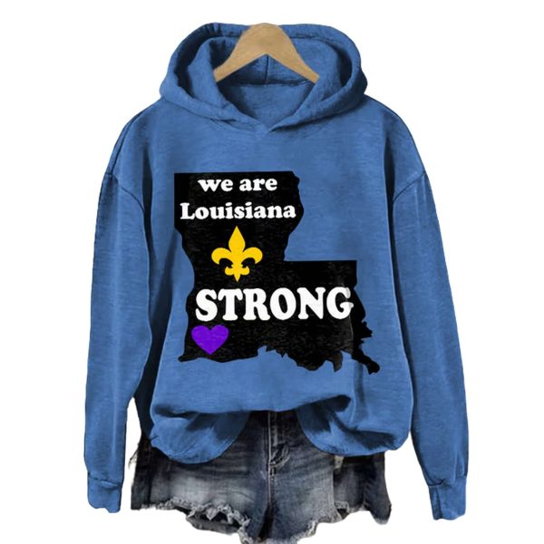 We Are Louisiana Strong Fleur De Lis Print Hoodie 2