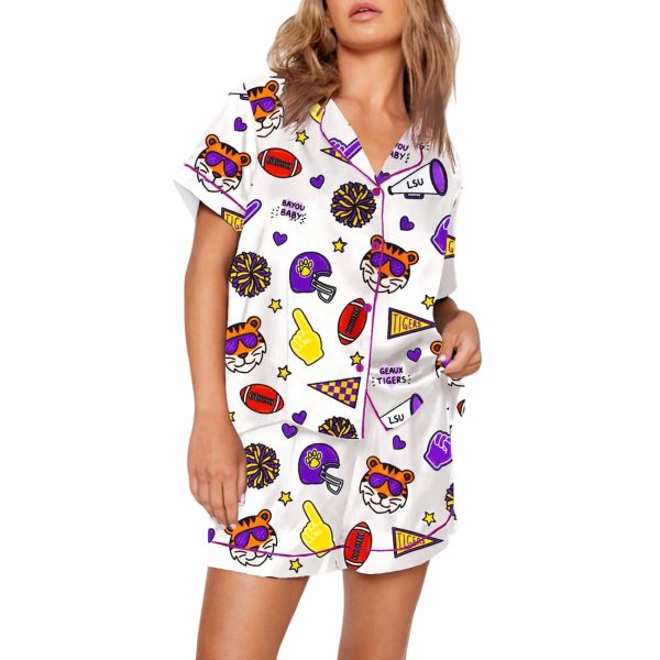 Womens LSU Football Pajama Set 1